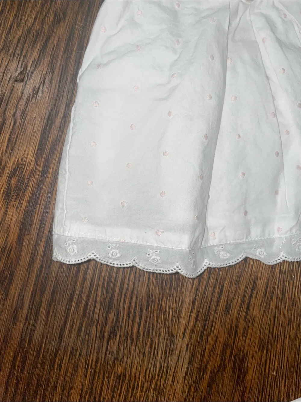 Phlona White Eyelet Baby Dress with Pink Ribbon Bows